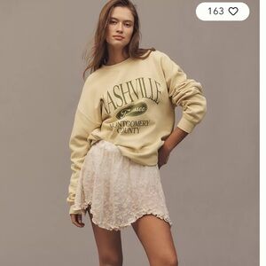 Yellow Nashville Sweatshirt with White Lace Skirt